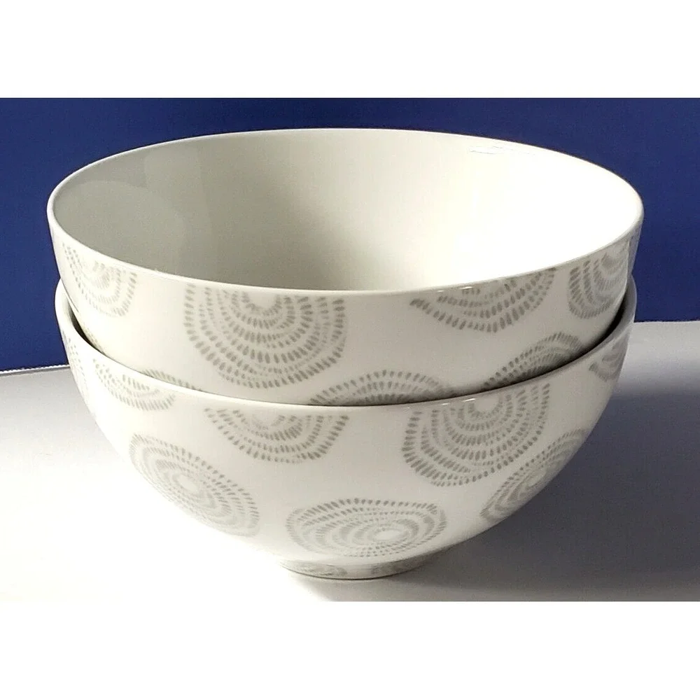 DANSK Soup Cereal Bowls Lotta Thrive Grey by‎ Lotta Jansdotter QTY 2